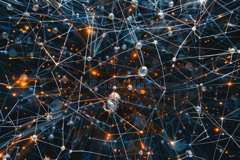 A computer generated image of a network of lines and dots royalty free stock photos