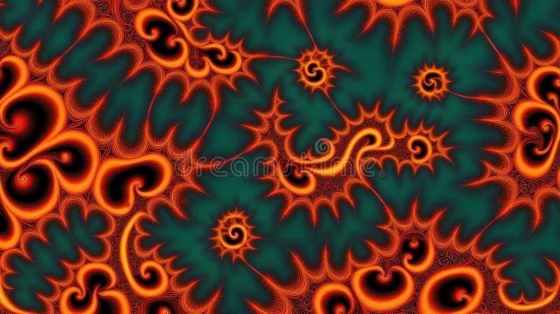 O imagine generată de calculator a vârfurilor portocalii și verzi. ai generativ vector illustration