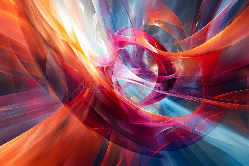 A computer generated image of a red and blue abstract design. Generative AI vector illustration