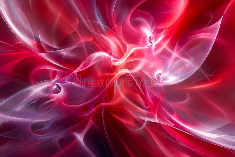 A computer generated image of a red and white flower. Generative AI stock illustration