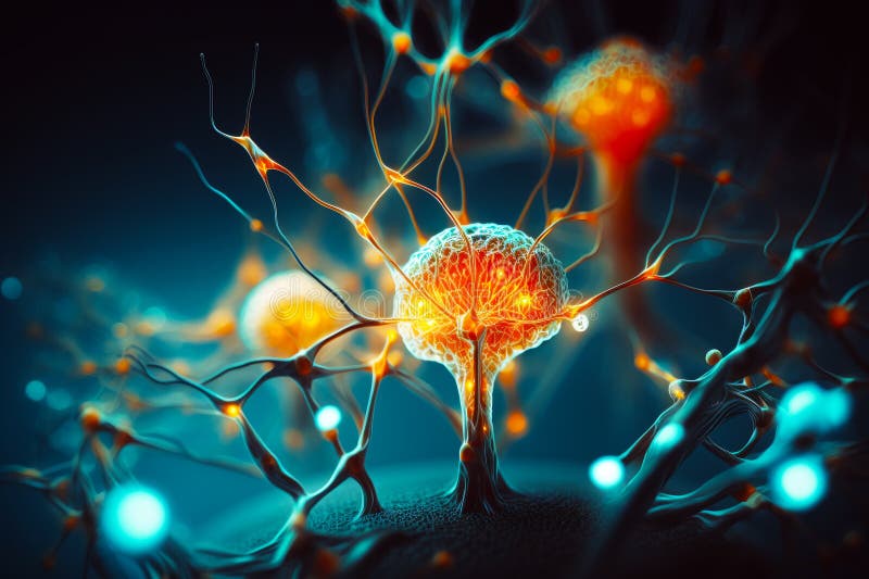 Computer generated image of tree with lot of lights on it. Generative AI royalty free illustration