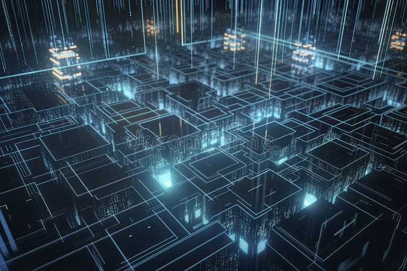 Computer Geometric Digital Connection Structure. Business Inteligence ...
