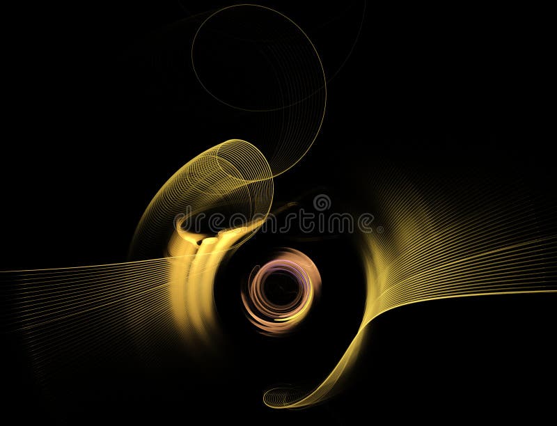 Computer geproduceerde fractal illustratie van een sferisch geel stock illustratie Computer geproduceerde fractal illustratie van een sferisch geel stock illustratie