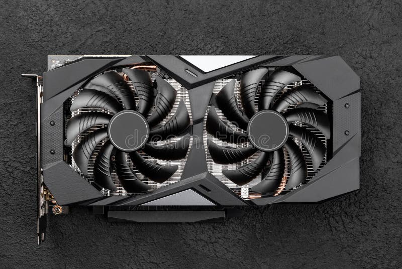 Computer Graphic Card, Video Card with Two Fans Stock Image Image of
