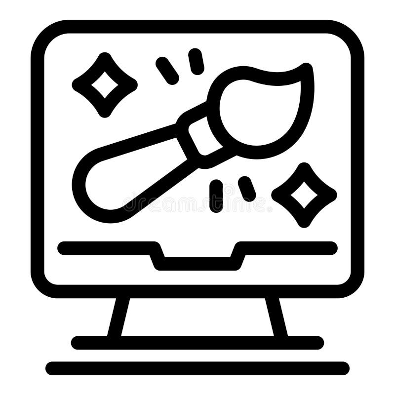Software de design grafic pentru calculator care creează artă digitală strălucitoare pe ecran royalty free illustration