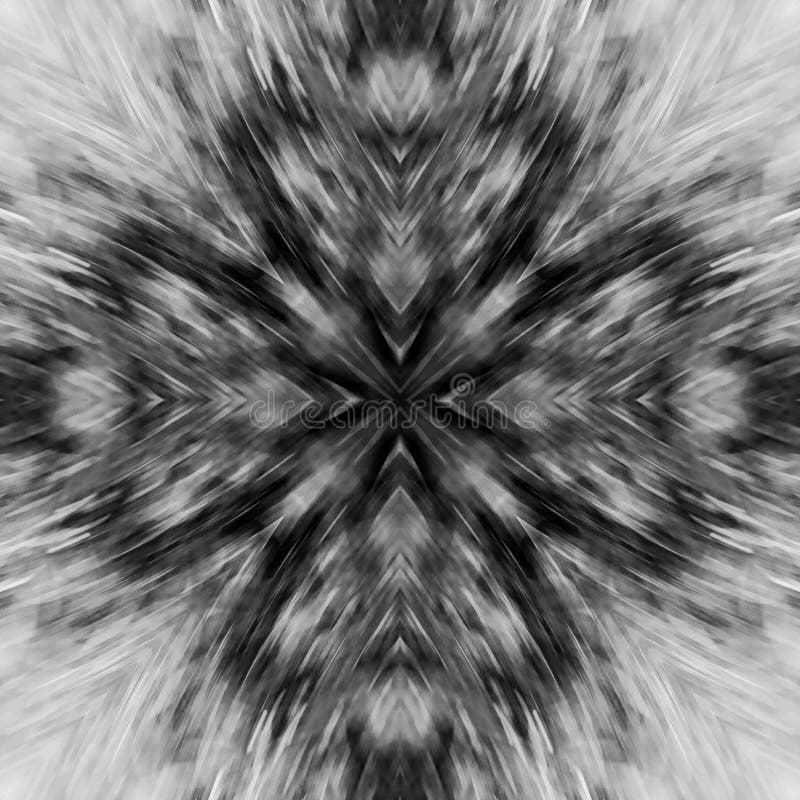 Computer graphics, pattern - kaleidoscope, seamless surreal magic texture in shades of gray. The tile is square vector illustration