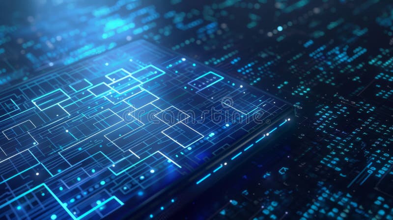 In this computer hack concept, a hacker hacks a laptop, breaks the password and royalty free illustration