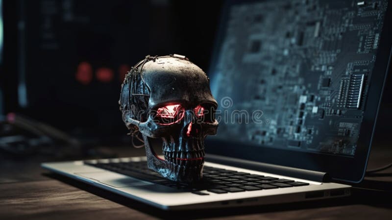 Computer hack warning concept of attacking. Generative AI vector illustration