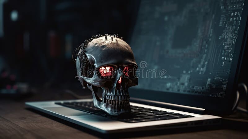 Computer hack warning concept of attacking. Generative AI vector illustration