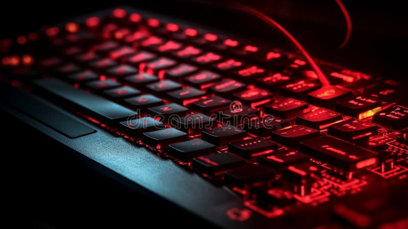 Computer hack warning concept of attacking. Generative AI stock illustration