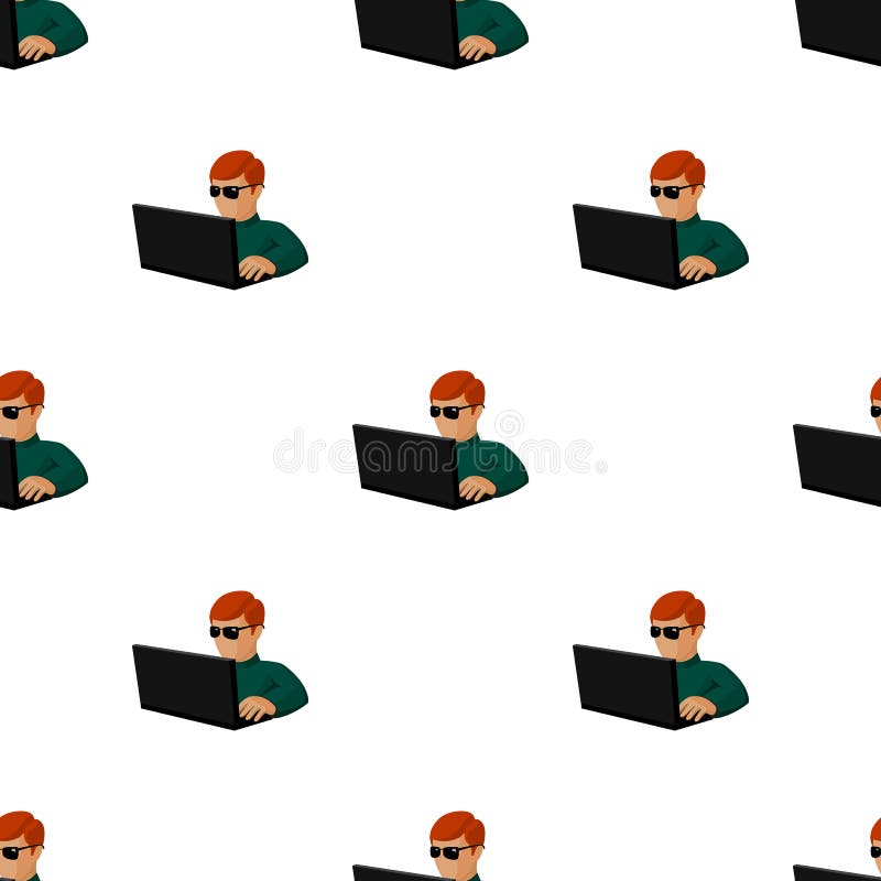 Computer hacker icon in cartoon style isolated on white background. Hackers and hacking symbol stock vector illustration stock illustration