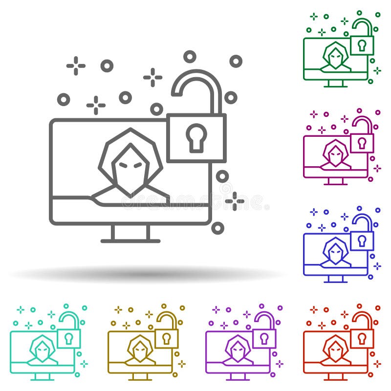 Computer hacking outline picture