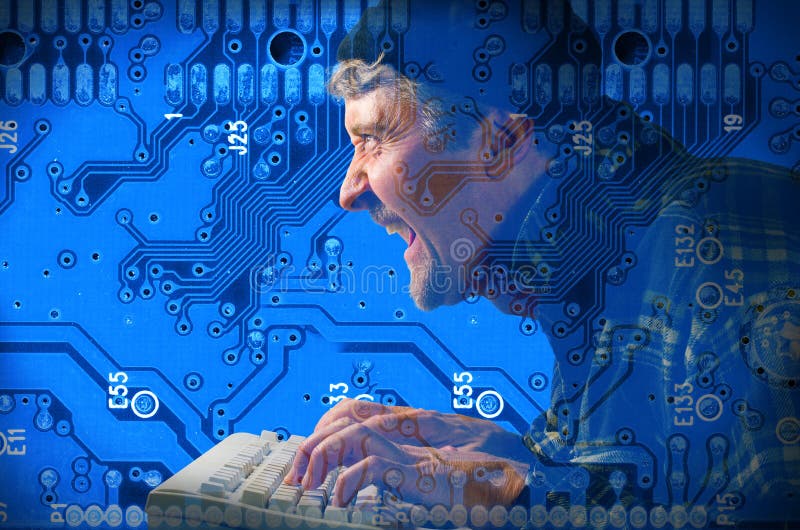 Computer hacker stealing your information stock photography