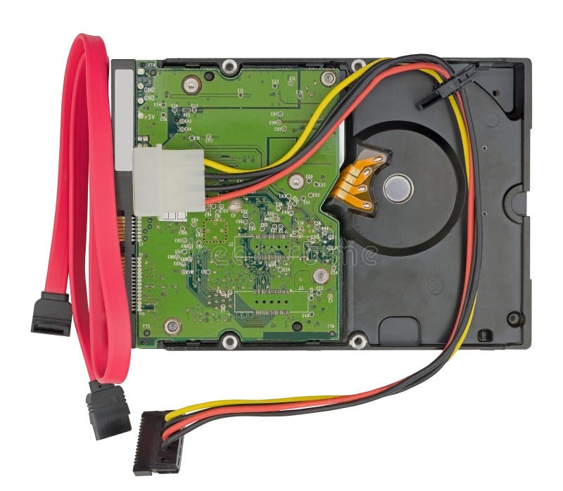 Computer Hard Disk Drive and Cable Connector Stock Image Image of