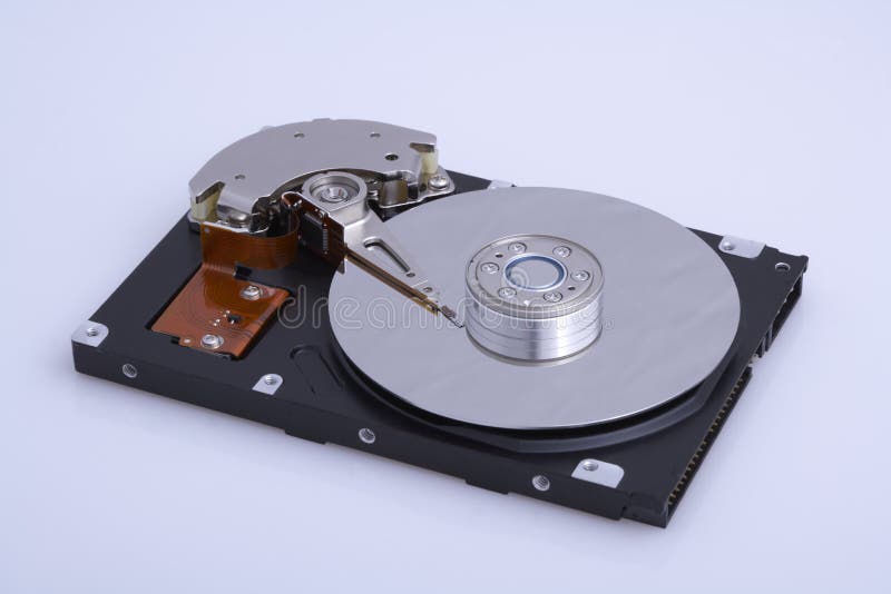 Computer hard drive uncovered stock photography