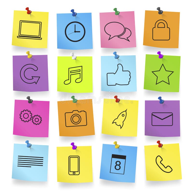 Computer Icons on Note Pad Vector vector illustration