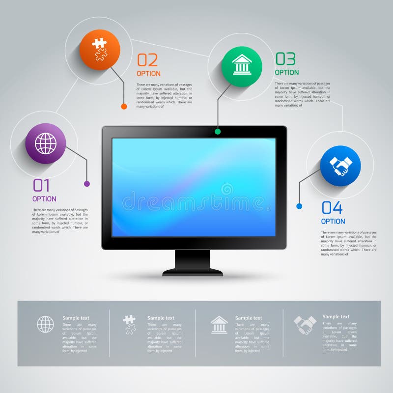 Computer Infographic Template Stock Vector Illustration Of Infographics Presentation