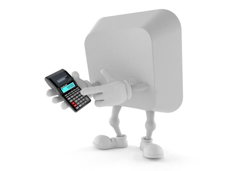 Computer Key Character Using Calculator Stock Illustration