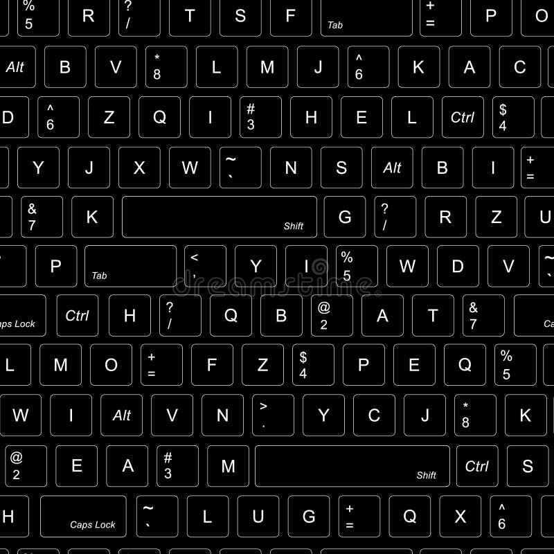 Computer Keyboard Background Seamless. Abstract Vector Pattern : \