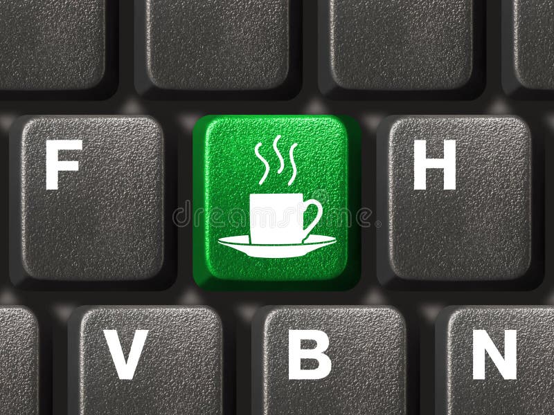 Computer keyboard with coffee key