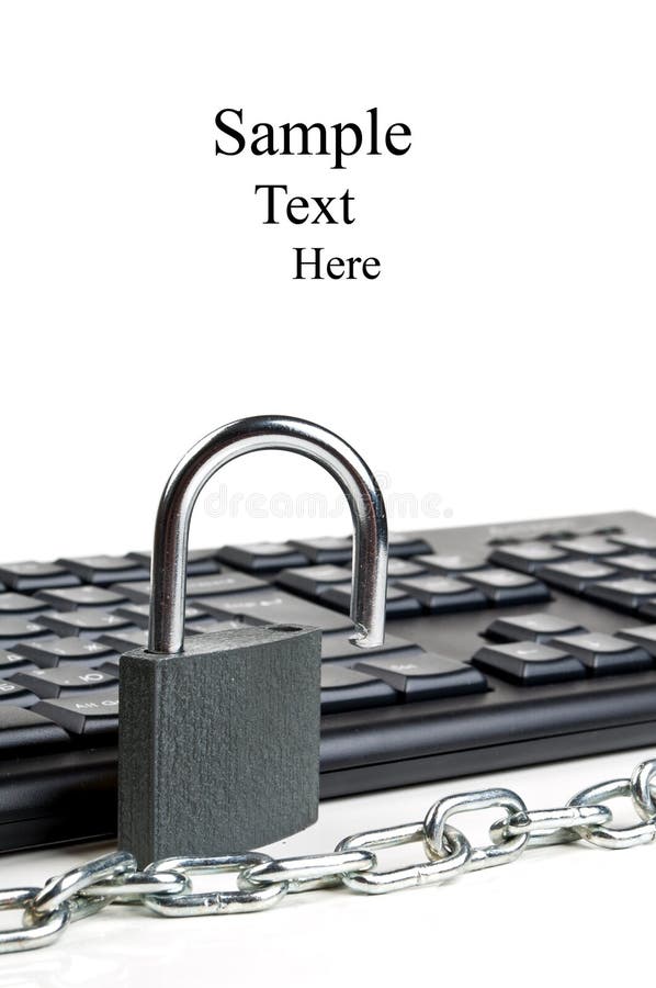 Computer keyboard and lock stock image. Image of technology 20385627