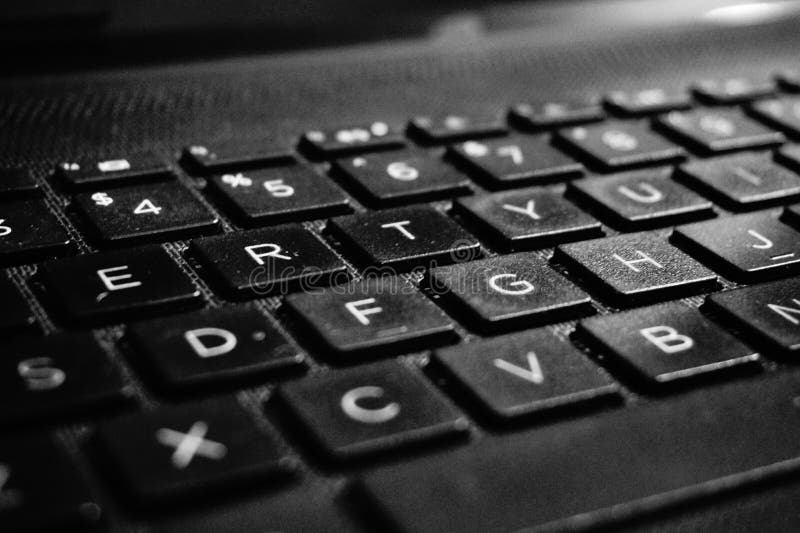 Closeup View of a Laptop Keyboard. Stock Photo Image of laptop, early