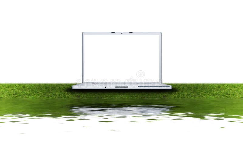 Computer laptop gol pe verde royalty free illustration