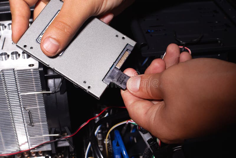 Computer Maintenance and Upgrade by Removing Old Hdd and Installing a Ssd Drive Stock - Image of communication, industry: 159893470