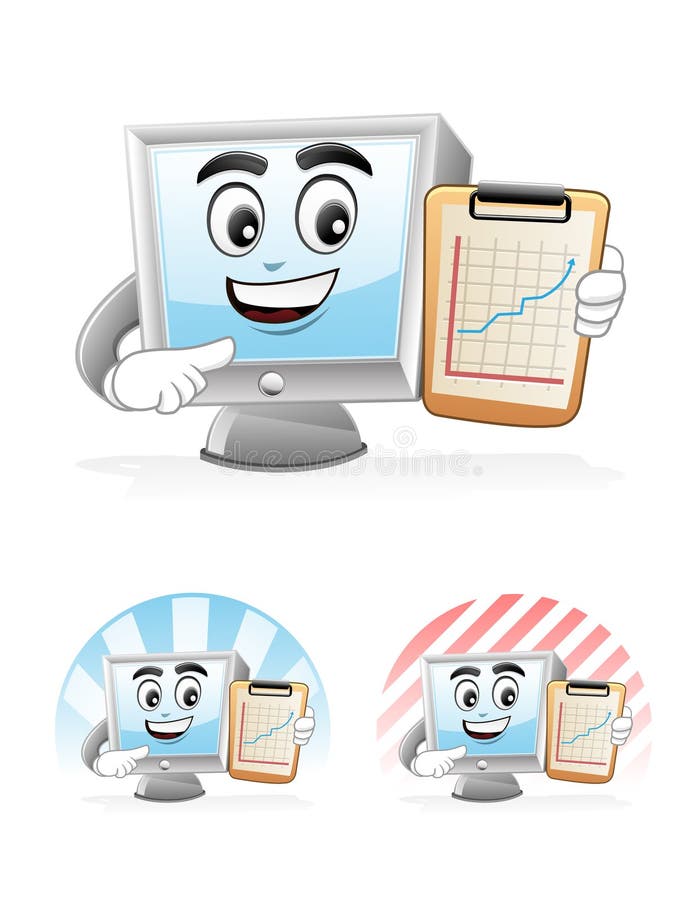 Computer Mascot - Presentation stock illustration