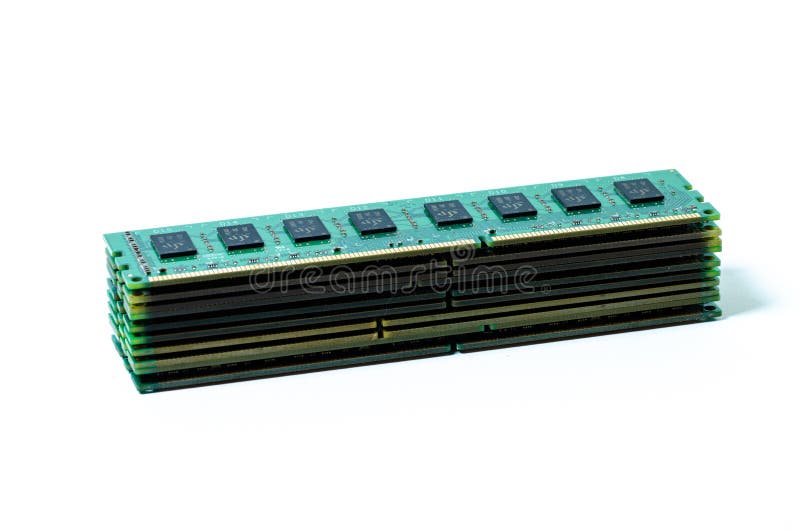 Computer Memory Card Close Up Memory Socket on Board Computer Server