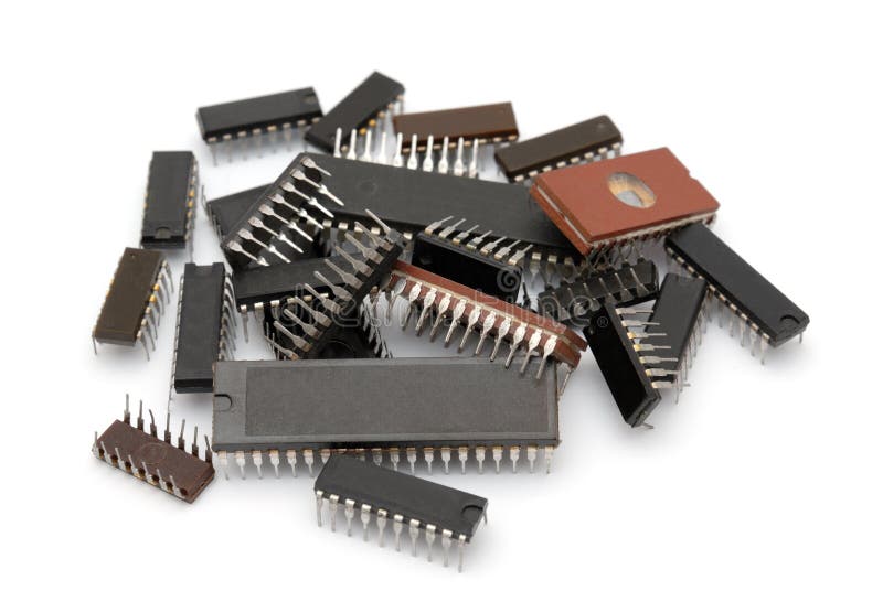 Computer microchips stock photo. Image of close ...