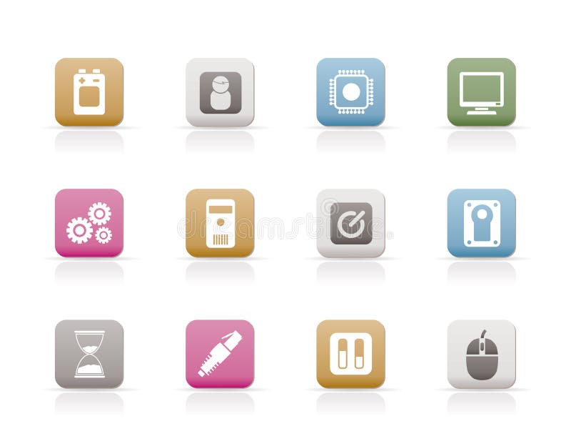 Computer and mobile phone elements icons