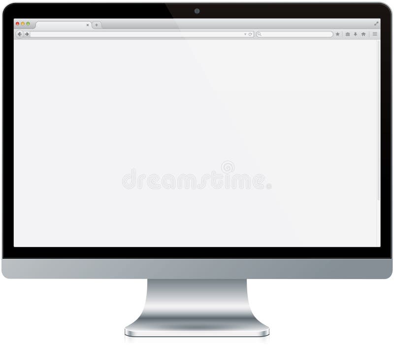 Computer moderno con lo schermo del browser illustrazione di stock