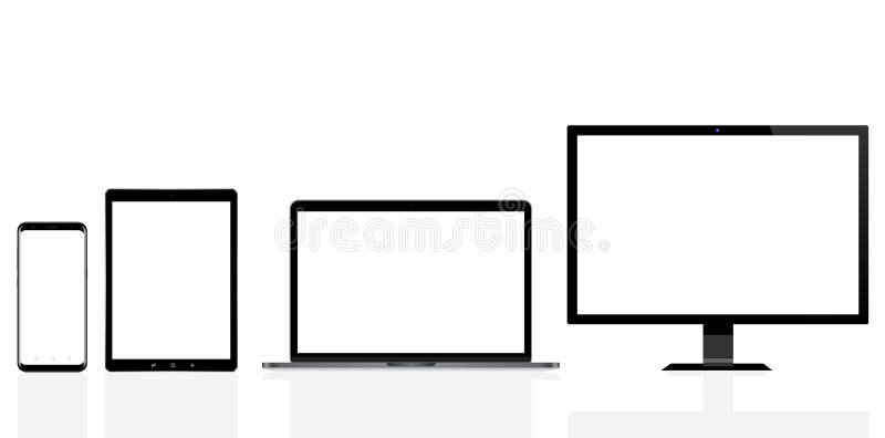 Computer moderno, computer portatile, telefono cellulare e pc digitale della compressa royalty illustrazione gratis Computer moderno, computer portatile, telefono cellulare e pc digitale della compressa royalty illustrazione gratis