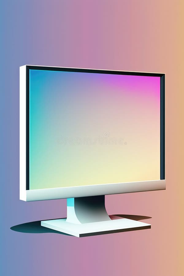 Computer Monitor with Blank Screen and Copy Space, Created Using