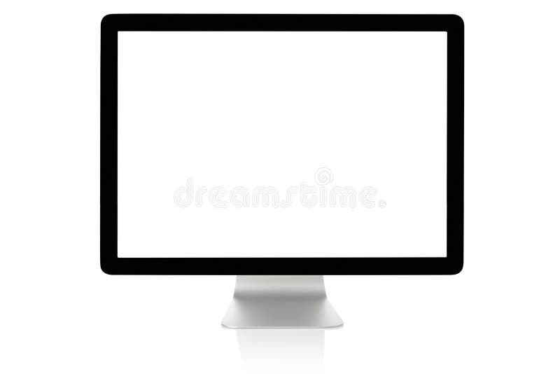 Computer monitor with blank white screen