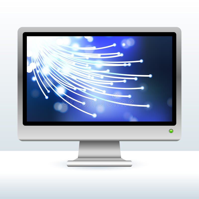 Computer monitor with fiber optic internet