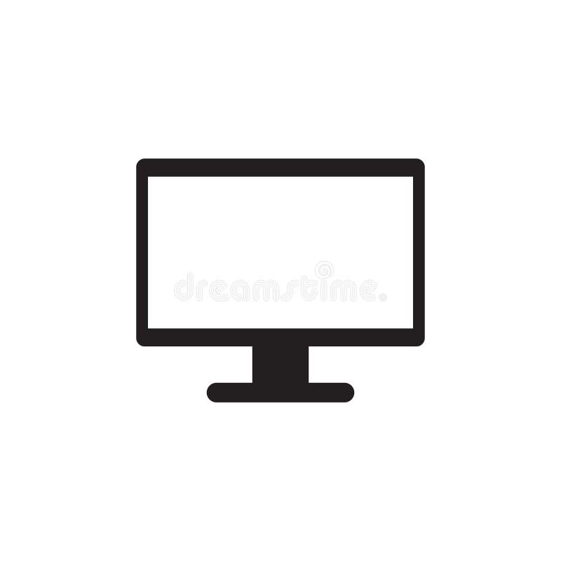 Computer monitor icon logo design template stock illustration