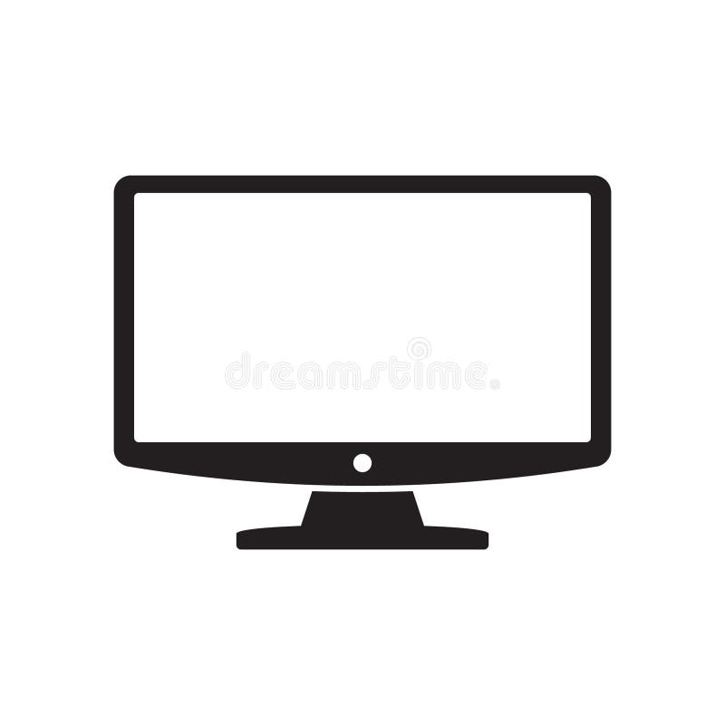 Computer monitor icon. Vector desktop computer icon stock illustration
