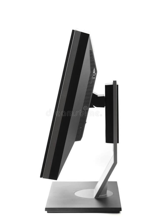 Computer monitor isolated - side view