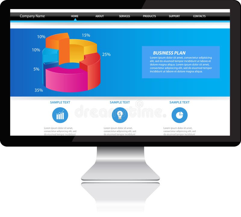 Computer monitor stock illustration