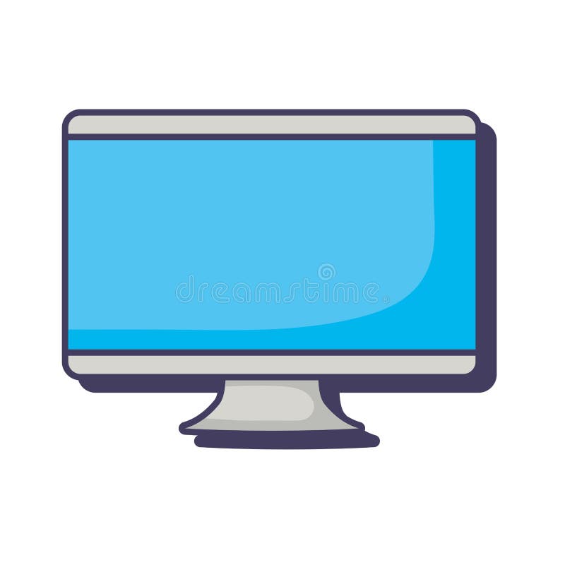 Computer monitor screen blank wireless stock illustration