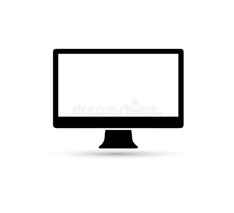 Computer monitor vector icon in flat style. Television illustration on isolated transparent background. Tv display business vecto. stock illustration