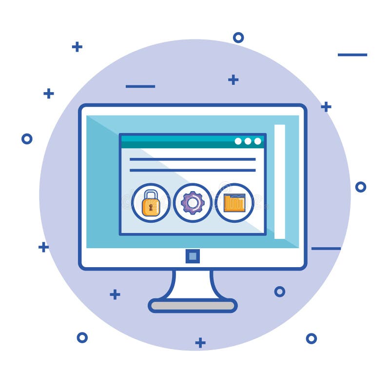 Computer monitor web site secure network royalty free illustration