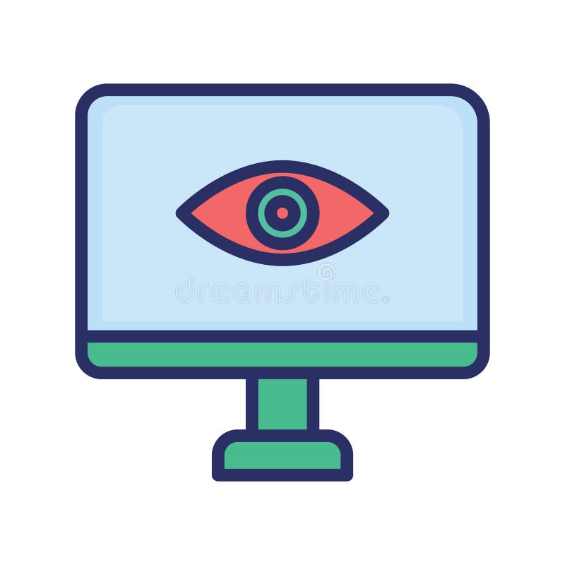 Computer Monitoring Icon Which Can Easily Modify or Edit Stock Vector ...