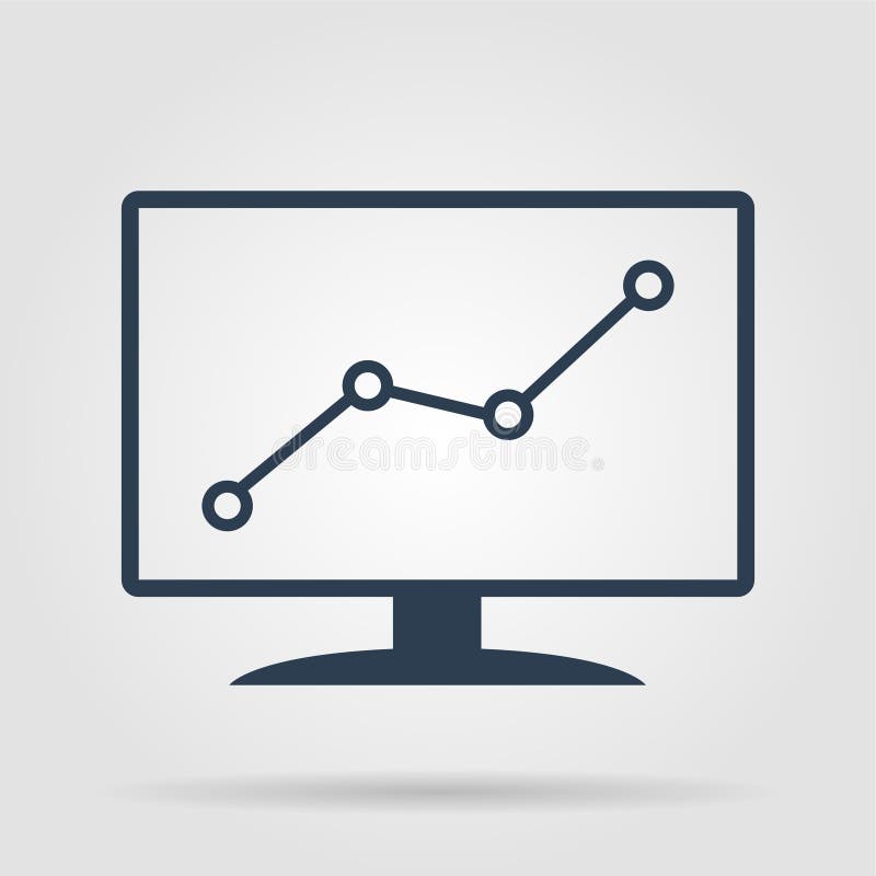 Computer monitors with different graphs vector illustration