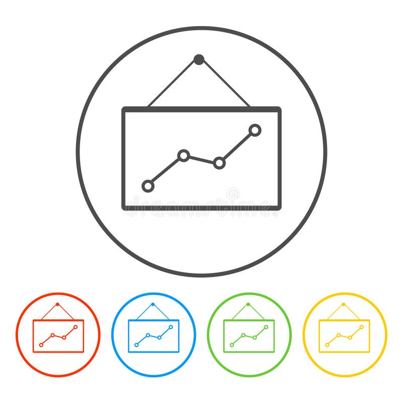 Computer monitors with different graphs vector illustration