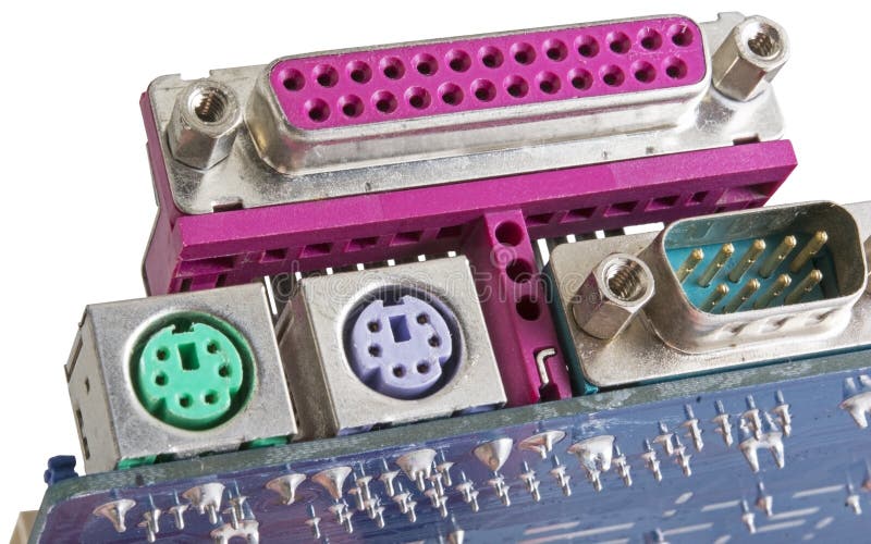 Back Panel Connectors Computer Motherboard Stock Photos Free