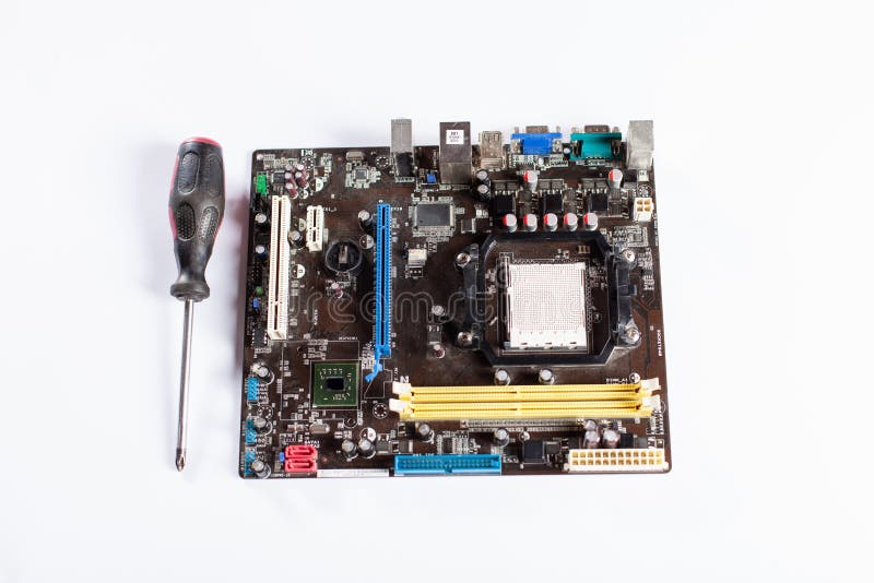 Computer Motherboard Repair. Stock Image Image of motherboard