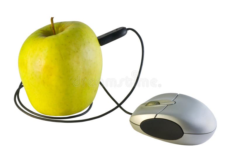 Computer mouse and an apple